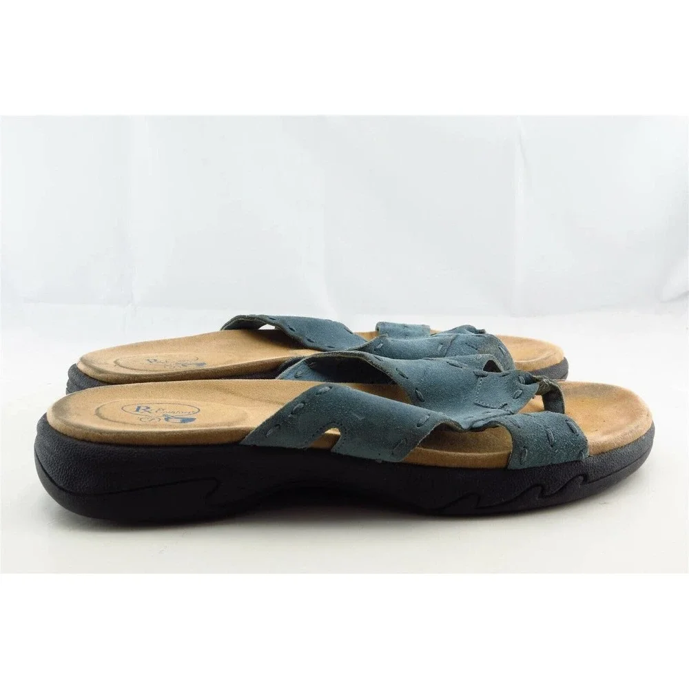 RX of Comfort Size 7 M Blue Flip Flop Leather Women Sandal‎ Shoes